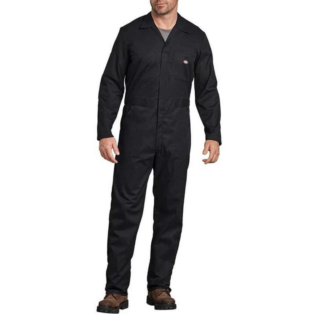 Dickies Mens Black Cotton Long Sleeve Flex Jumpsuit XS‎